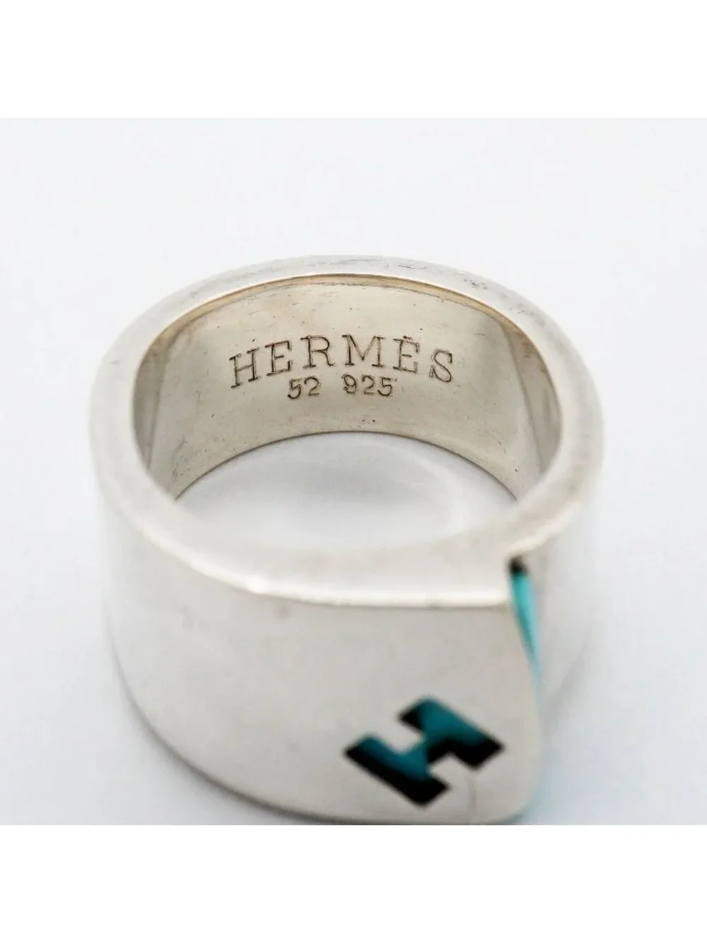 Hermes Ring Candy 925 Sterling Silver Blue